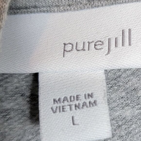 J. Jill  purejill Grey Button Wrap Top- sz L - Picture 3 of 8